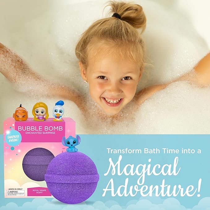 Princess Bath Bombs for Girls with Surprise Toys Inside (1 Pack) – Large Fizzy Bubble Bath Bomb for Kids - Princess, Mermaid, Fairytale Bath Toys – Fruity Scent, Skin-Safe, Made in USA by Two Sisters - Bloomnest