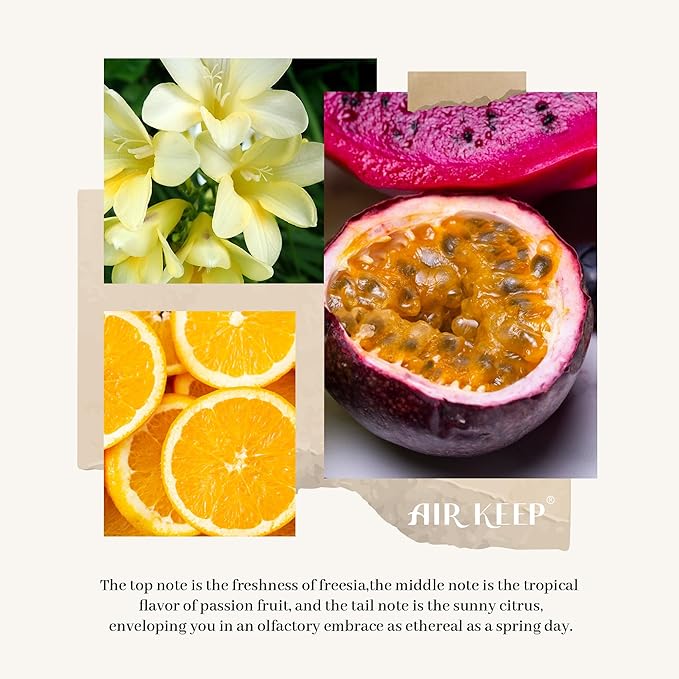 Airkeep Flower Reed Diffusers Set, 5.07 oz Freesia/Passion Fruit/Orange Scented Oil Diffuser with 8 Reed Sticks, Home Fragrance Diffuser Gift Set for Bathroom & Office Decor 150ml - Bloomnest