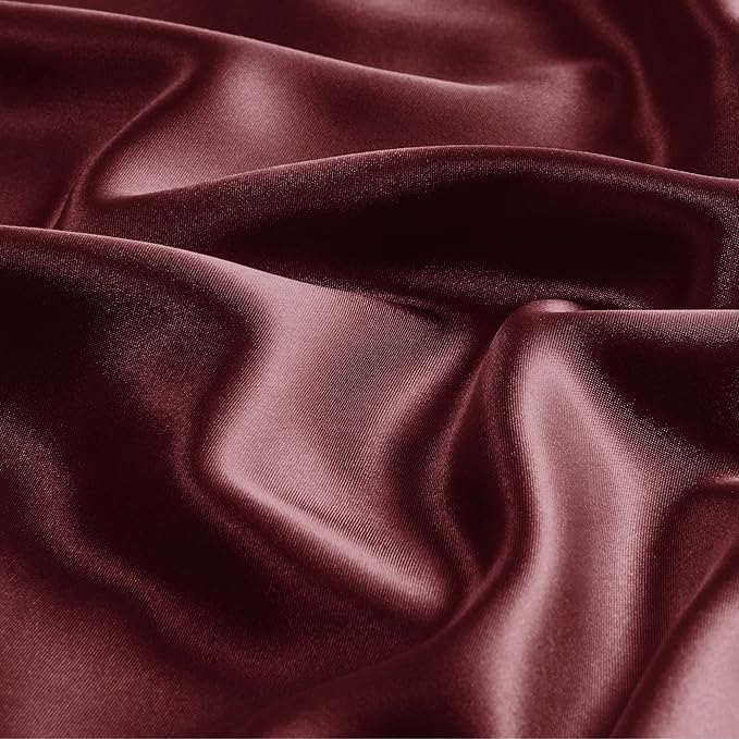 BEDELITE Satin Body Pillow Cover, Super Soft and Cooling Body Pillow Pillowcase for Hair and Skin, Breathable Silky Full Long Pillowcase Cover(20"x54", Burgundy) - Bloomnest