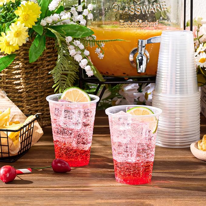 Lilymicky 1000 PACK 9 oz Clear Plastic Cups, 9 Ounce Disposable Drinking Cups for Birthday Parties, Picnics, Ceremonies, and any Events - Bloomnest