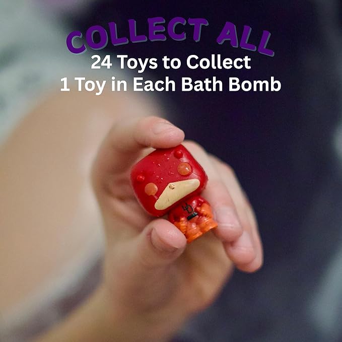 EvolutionUSA 1pc Epic Superhero Bath Bombs for Kids, Super Hero Bath Bomb with Toy Inside, Lush Childrens Bathbomb, Organic Bathbomb with Surprise Inside, Fizzy Fun Superhero Bath Ball Bath Toy - Bloomnest