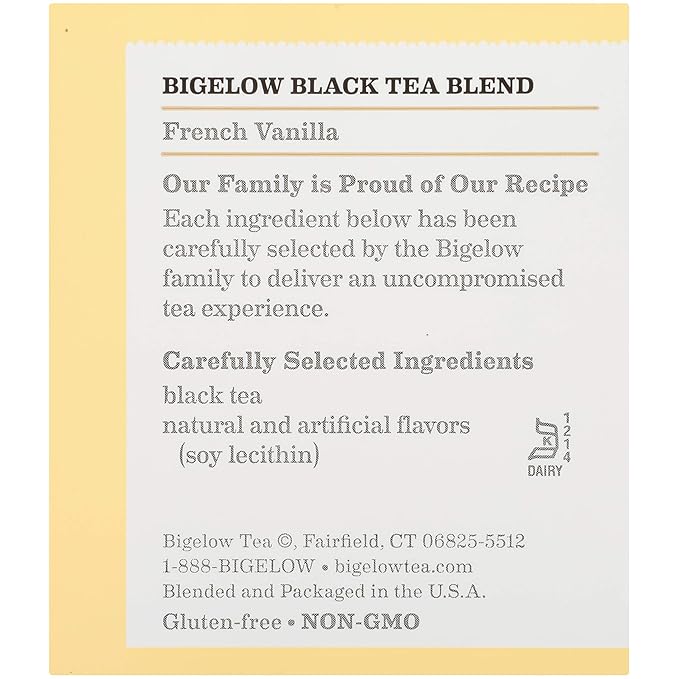 Bigelow French Vanilla Black Tea Bags, 20 Count Box (Pack of 6), Caffeinated Black Tea, 120 Tea Bags Total - Bloomnest