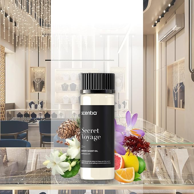 Scentia Hotel Diffuser Oil Inspired by The Baccarat Hotel Scent - 20 mL 0.67 fl oz - Essential Oil Blend of Cedar &Jasmine for Aromatherapy & humidifiers - Secret Voyage, Graduation Gift Scentia