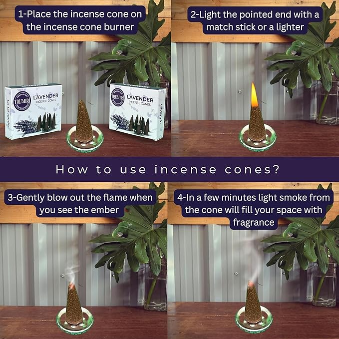 Lavender Incense - 20 Cone Dual Pack - Scented Cone Incense TRUMIRI