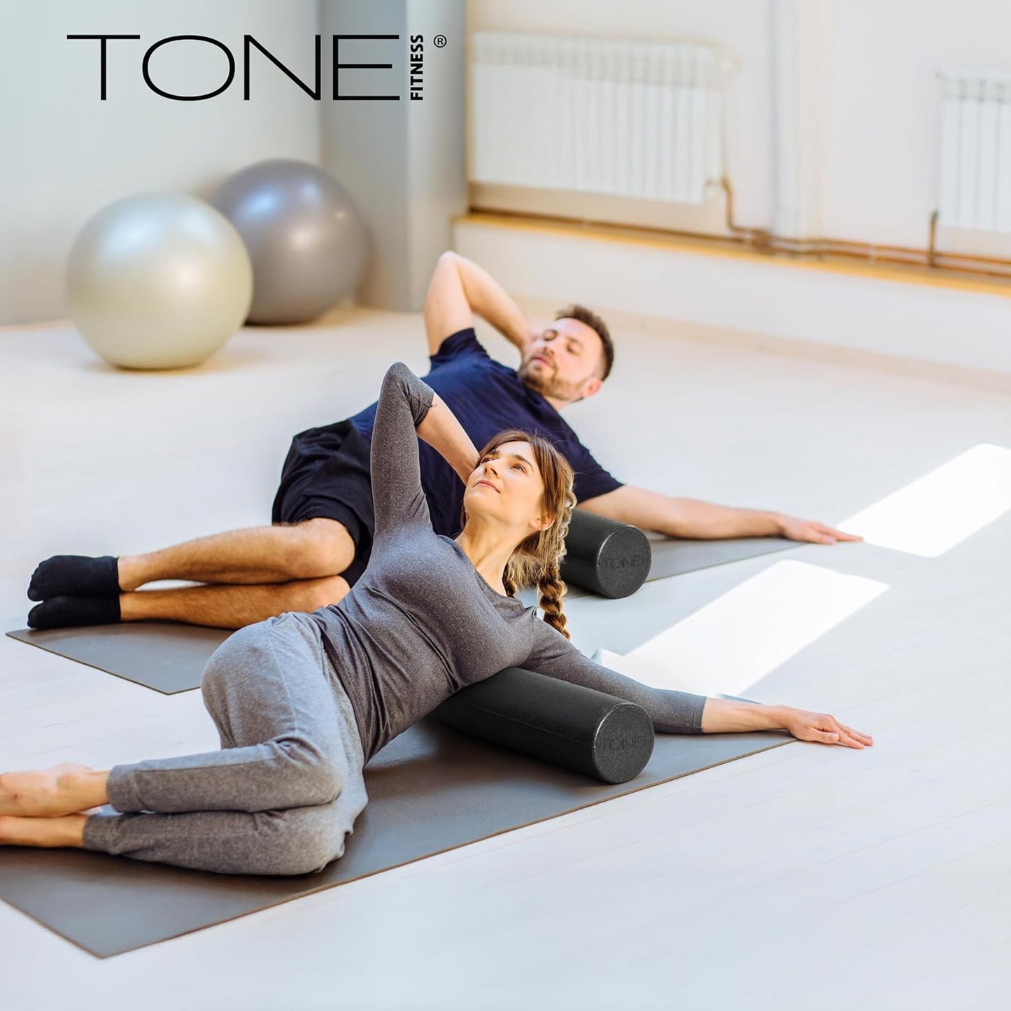 Tone Fitness High Density EPP Foam Exercise Foam Roller for Yoga, Pilates, Stretching, Massage, and Recovery | Multiple Sizes and Colors