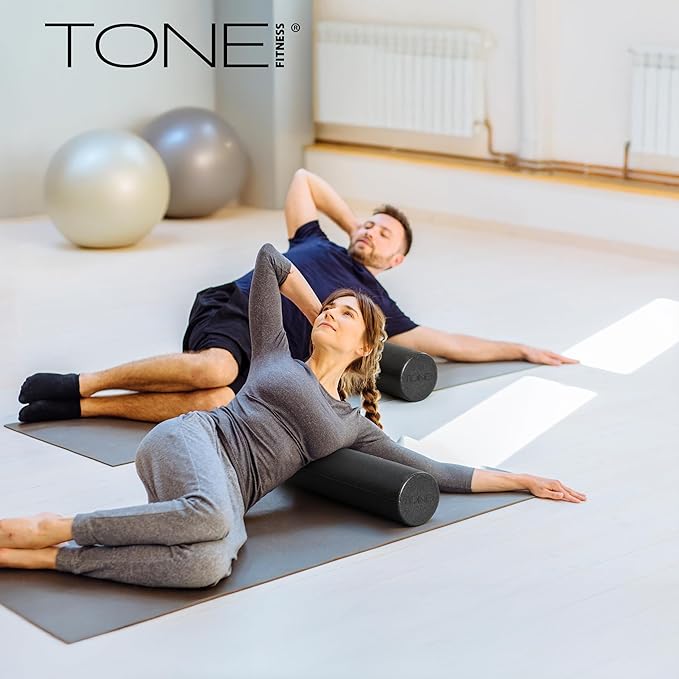 Tone Fitness High Density EPP Foam Exercise Foam Roller for Yoga, Pilates, Stretching, Massage, and Recovery | Multiple Sizes and Colors - Bloomnest