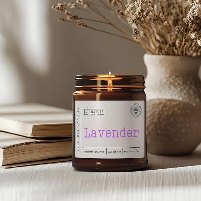 Lavender Scented Candle, Many Scents to Choose from, All Natural Non-Toxic Soy Wax, Handmade in The USA (Lavender) - Bloomnest