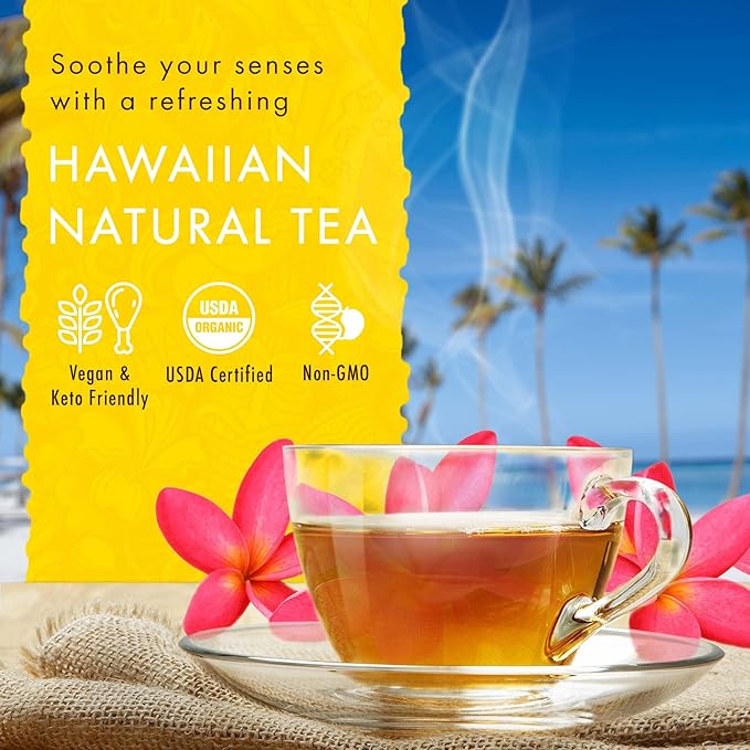 Hawaiian Natural Tea Pineapple Strawberry Flavored Organic Tea - Tropical Fruit Green Tea Blend with White Tea - Perfect Daily Cup & Gift for Tea Lovers - 60 Tea Bags - Bloomnest