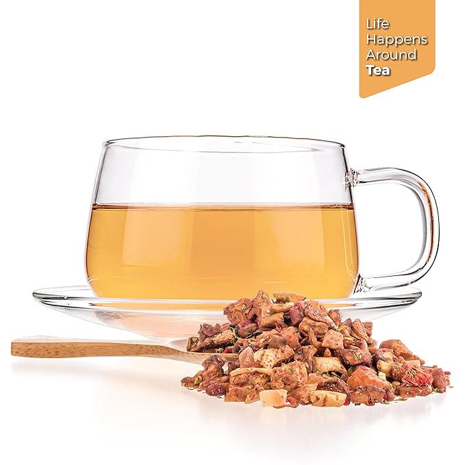 Tealyra - Pomegranate Raspberry - Fruity Herabl Loose Leaf Tea - Vitamins and Antioxidants Rich - Hot and Iced Tea - All Natural - Caffeine-Free - 112g (4-ounce) - Bloomnest