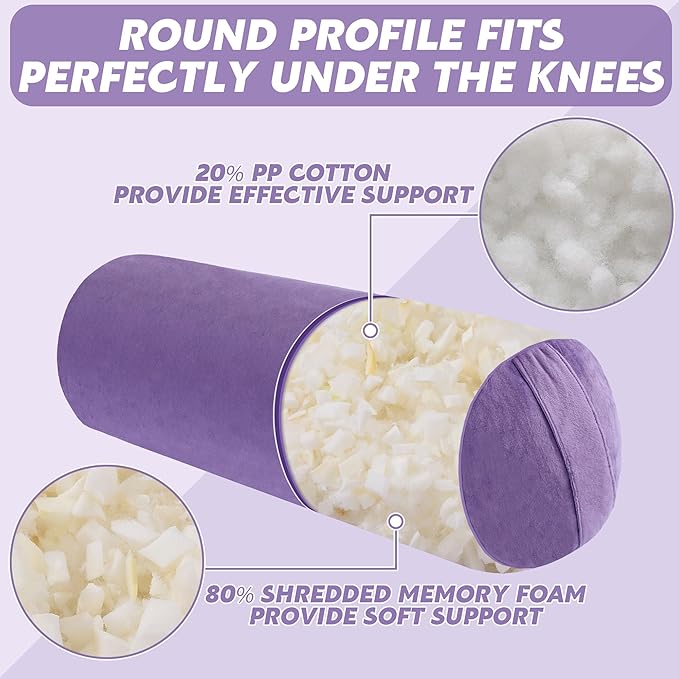MABOZOO Round Yoga Pillow, Cylindrical Yoga Bolster Pillow with Washable Cover, Meditation Cushion Body Cushion for Practice, Restorative, Meditation - Bloomnest