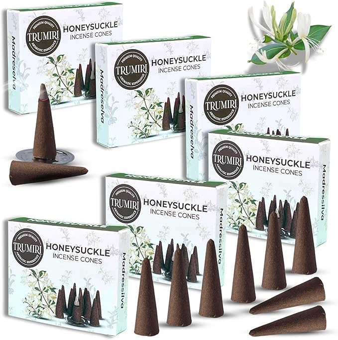 Honeysuckle Honeysuckle Incense - 60 Cone Incense - Six Packs of 10, Scented