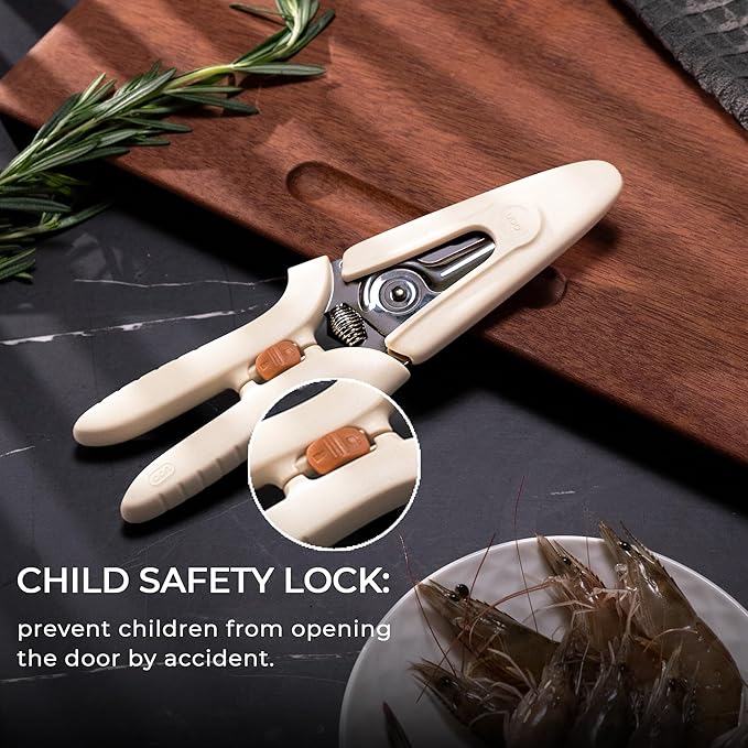 OOU White Bear Kitchen Scissors, All Purpose Heavy Duty Sharp Kitchen Shears Dishwasher Safe, Cooking Shears for Meat Chicken Fish Poultry Herb Bread - Bloomnest