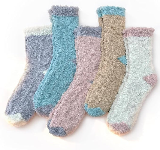 TEHOOK Warm & Cozy Valentines Gifts for Women, Fluffy Fuzzy Plush Sleeping Slipper Socks - Soft Warm Fabric