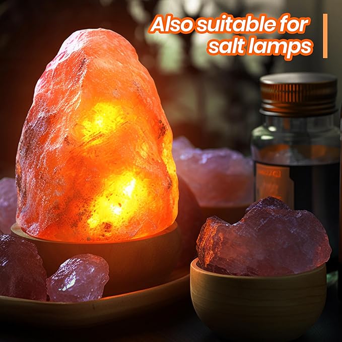 2 Sets Accessory Cord with 2 LED C7 Light Bulb, 5Ft Salt Lamp Cord Replacement with On/Off Switch Plugs E12 Socket for Halloween Pumpkin, Christmas Village House, Holiday Decorations and Crafts