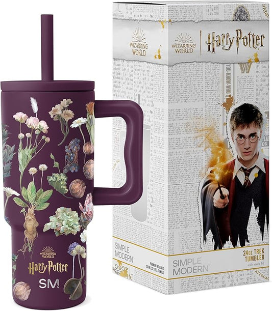 Simple Modern Harry Potter Kids 24 oz Tumbler with Handle and Silicone Straw Lid | Spill Proof and Leak Resistant | Reusable Stainless Steel Bottle | Gift Kids Boys Girls | Trek Collection | Herbology - Bloomnest