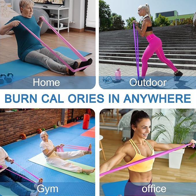 5 Pcs Professional Resistance Bands. Latex-Free, Elastic Band, Work Out Bands, Stretch Bands for Working Out Women or Men, Exercise Bands Set for Physical Therapy, Yoga, Pilates - Bloomnest
