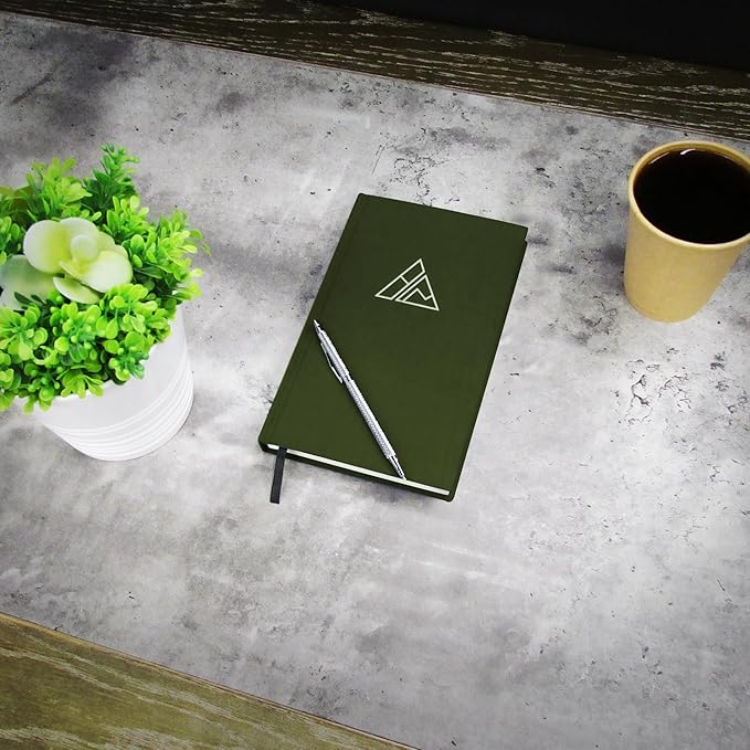 Self-Mastery Journal for Men - Gratitude Journal – 5 Minute Journals - Reflection Manifestation Journal for Mindfulness – Goal/Guided Gratitude Journel for Women & Men (Olive) - Bloomnest