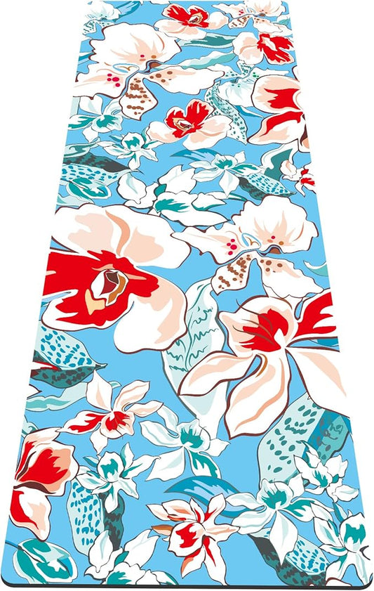 nuveti Yoga Mat Print Extra Thick TPE Non Slip Fitness Exercise Mat with Carrying Bag,72"x24" Extra Thick 6MM Exercise & Workout Mat for Yoga, Pilates Fitness and Floor Exercises - Bloomnest