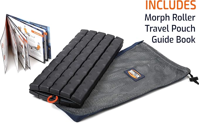 Brazyn Morph Foam Roller (Bravo-Midnight) Collapsible Travel Foam Roller for Pain Relief, Workout Muscle Recovery, Back Massager, Deep Tissue Leg Massage, Back Cracker, Stretcher; Small, Portable