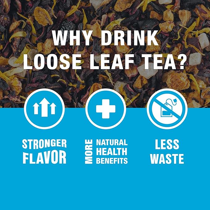 Tiesta Tea - Cherry Punch, Loose Leaf, Sweet Cherry Herbal Tea, Premium Blend, Non-Caffeinated Fruit Blend, Hot or Iced Up to 200 Cups, 16oz Resealable Pouch - Bloomnest