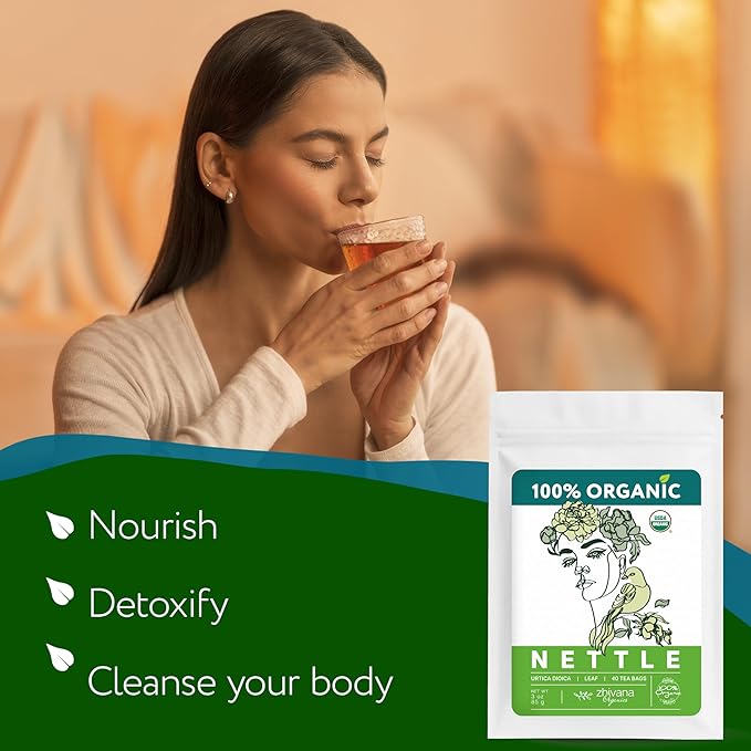 Nettle Tea Organic (40 Tea Bags) - Stinging Nettle Leaf TeaBags – Ortiga Tea for Optimal Health, Immune Support, Kidney - Te de Ortiga Organico Natural - Bloomnest