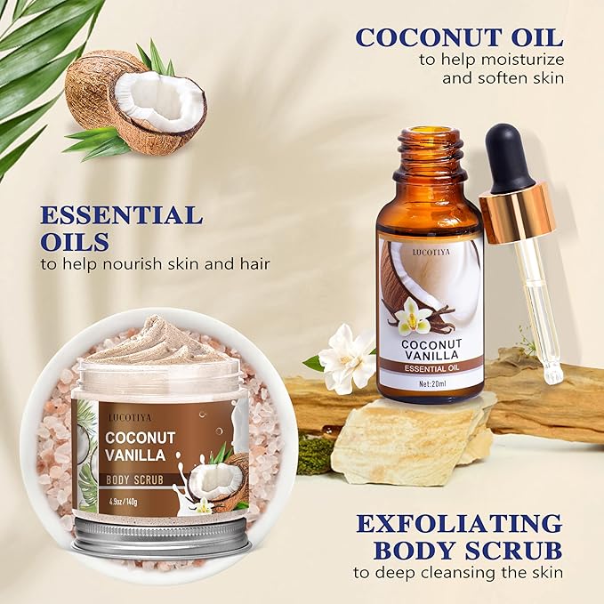 Gifts for Women, Birthday Gifts for Women, Bath and Body Gifts Set, Vanilla Coconut Spa Gift for Self Care,Thank you Relaxing Bath Sets for Mom, Grandma, Girlfriend, Sister, Friends