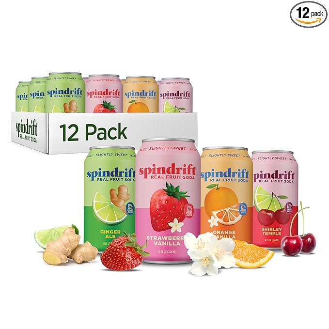 Spindrift Soda Variety Pack with Real Squeezed Fruit 12 Pack Case - Bloomnest
