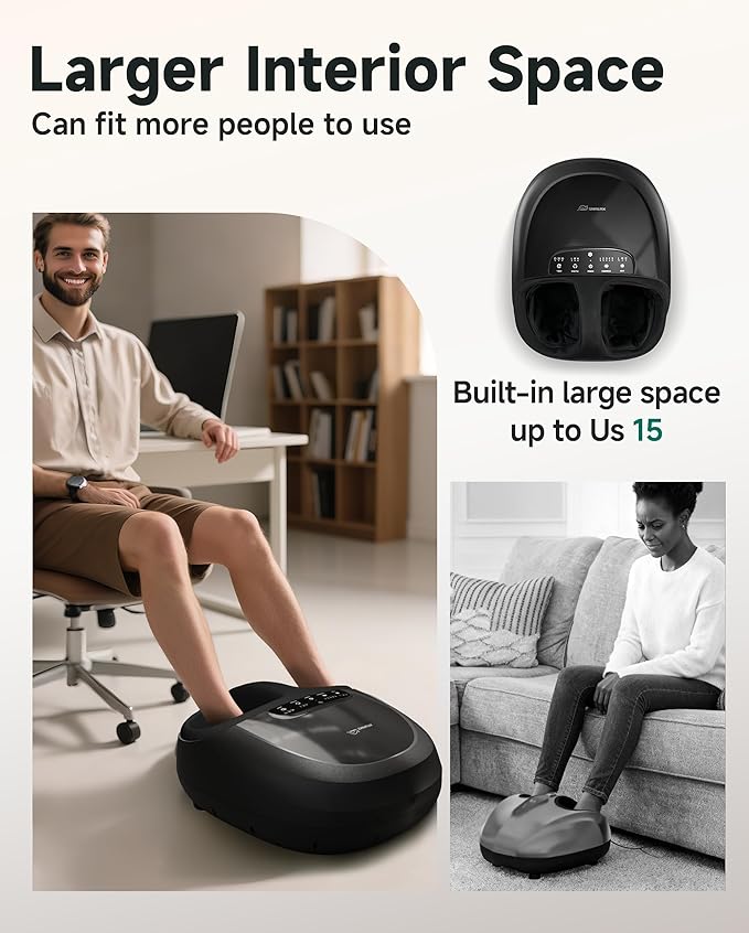 Snailax Shiatsu Foot Massager Plantar Fasciitis Neuropathy,Large Size Up 15 Feet Massage Machine with Heat,Kneading,Rolling,Scratch,Remote Control,Feet Warmer/Heater,Gifts for Men - Bloomnest
