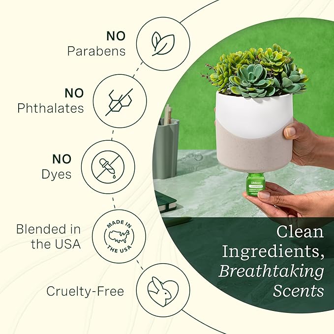 ClickWick Essential Oil Blends for Lifelines Diffusers, 3-Pack Herbal Garden Set - Essential Oil Blend Refill for Candle, Plant & Shower Aromatherapy Diffuser - Fragrance for Diffusers - Bloomnest