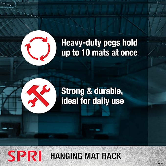 SPRI Hanging Exercise Mat, Fitness & Yoga Mat for Group Fitness Classes, Commercial Grade Quality with Reinforced Holes - Bloomnest