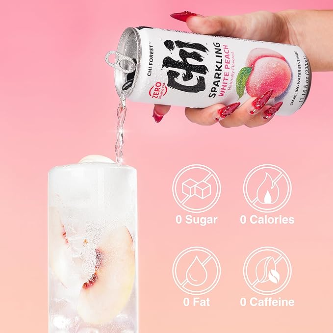 CHI FOREST White Peach Sparkling Water (11.16 oz* 24) - Bloomnest