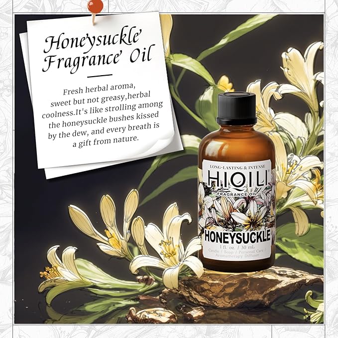 HIQILI Honeysuckle Fragrance Oil for Home Diffuser, Prefect for Candle & Soap Making, Relaxation, Beautiful Gifts - 1 Fl Oz - Bloomnest