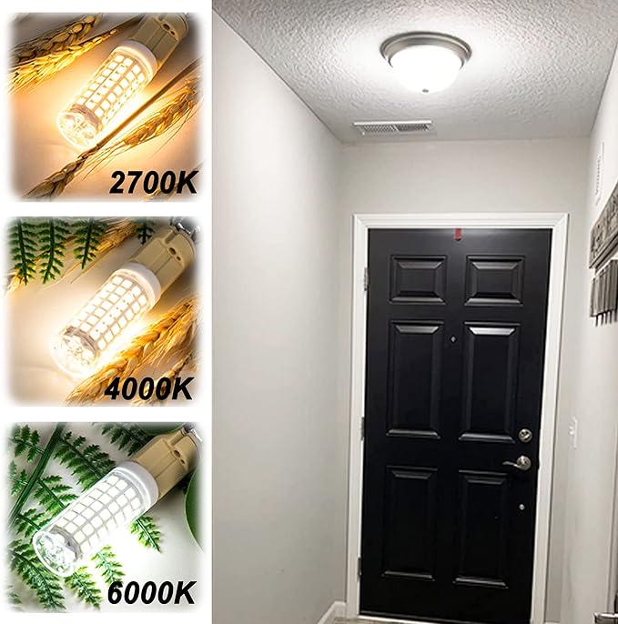 ALIDE E26 100W Replacement LED Candelabra Corn Bulbs,6000K Bright Daylight White,E26 E27 12W LED Light Bulbs 1200LM for Ceiling Fan Chandelier Pendant Lighting Refrigerator,Non-dimmable,4 Pack - Bloomnest