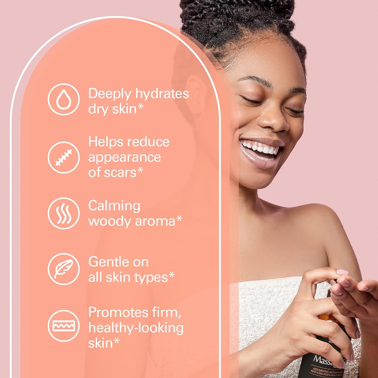 Frankincense Essential Massage Oil for Scars, Stretch Marks & Fine Lines, Firming, Hydrating, Smoothing & Calming Formula with Collagen, Stem Cells, Lavender & Grapefruit, 8 fl oz, by M3 Naturals