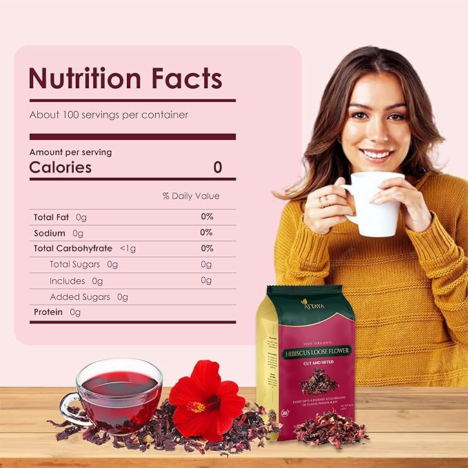 Attaya Natural Loose Hibiscus Flowers, Cut & Sifted 16oz | 100% Pure, Dried, Caffeine-Free | Antioxidant-Rich for Wellness & Relaxation. - Bloomnest