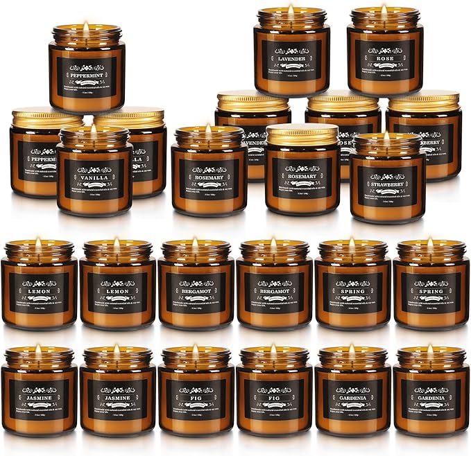 24 Pcs Scented Candles with Added Natural Essential Oils, 3.05oz, Suitable for Various Festivals, Parties, Yoga, and Home Scene - Bloomnest