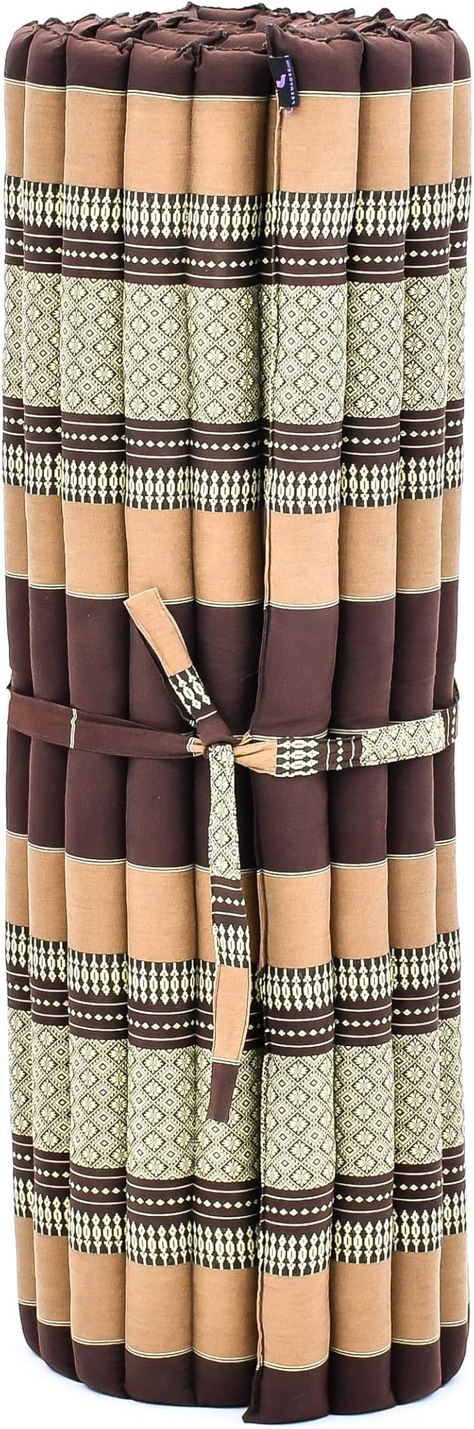 Leewadee - Kapok Roll Mat – Handcrafted Folding Sleep & Relaxation Mattress from Thailand, Ideal as Guest Bed, Camping Mat, Yoga Mat or Traditional Futon, 75 x 39 inches, Brown - Bloomnest