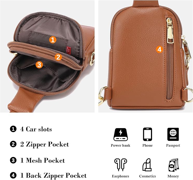 INICAT Small Sling Bag for Women Everyday & Travel Crossbody Bags Lightweight Cross Body Purses Vegan Leather - Bloomnest
