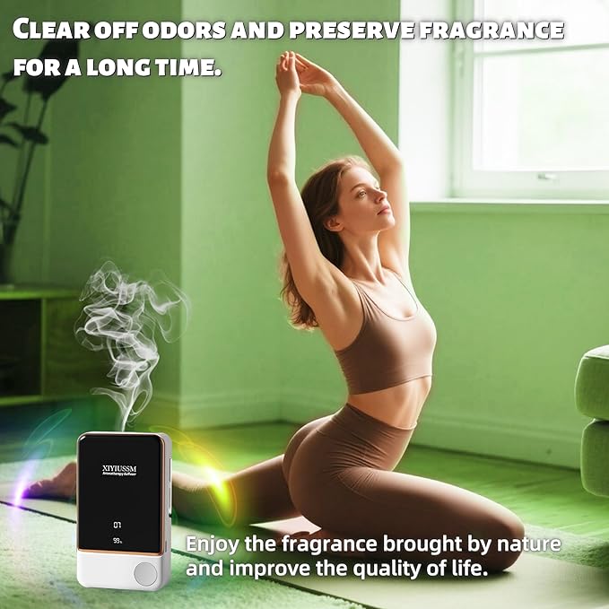 Waterless Essential Oil Diffuser for Home & Office Cordless Battery Operated Aroma Diffuser with 7 Mist Levels, Ultrasonic Air Freshener for Large Rooms Bedroom Bathroom Car Small & Portable - Bloomnest