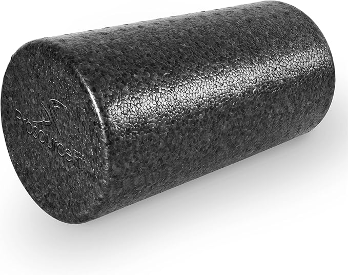 ProsourceFit High Density Foam Rollers 12 - inches Long, Firm Full Body Athletic Massage Tool for Back Stretching, Yoga, Pilates, Post Workout Muscle Recuperation, Black/Blue - Bloomnest