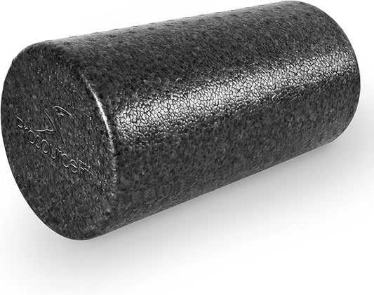ProsourceFit High Density Foam Rollers 12 - inches Long, Firm Full Body Athletic Massage Tool for Back Stretching, Yoga, Pilates, Post Workout Muscle Recuperation, Black/Blue - Bloomnest