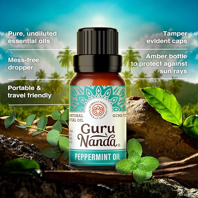 GuruNanda Breathe Essential Oil Set (Pack of 3 x 0.34 Fl Oz) - 100% Pure, Natural & Undiluted Diffuser Oils for Aromatherapy - Helps Support Clear Breathing - Suitable for Massages & DIY Recipes - Bloomnest