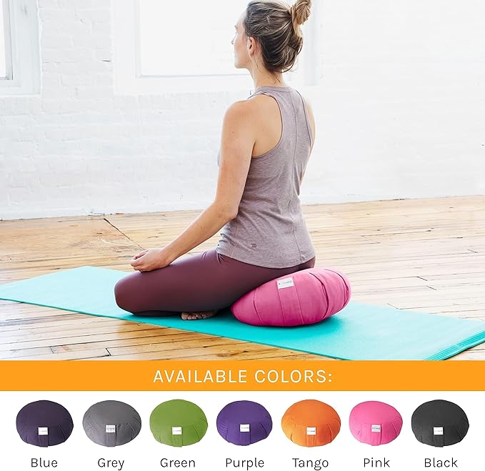 Meditation Cushion Sol Living Yoga Floor Pillow 100% Cotton Floor Cushion Removable Cover Firm Comfort Yoga Floor Cushion Seating for Adults Machine Washable Zafu Meditation Pillow Pouf Bolster Pillow