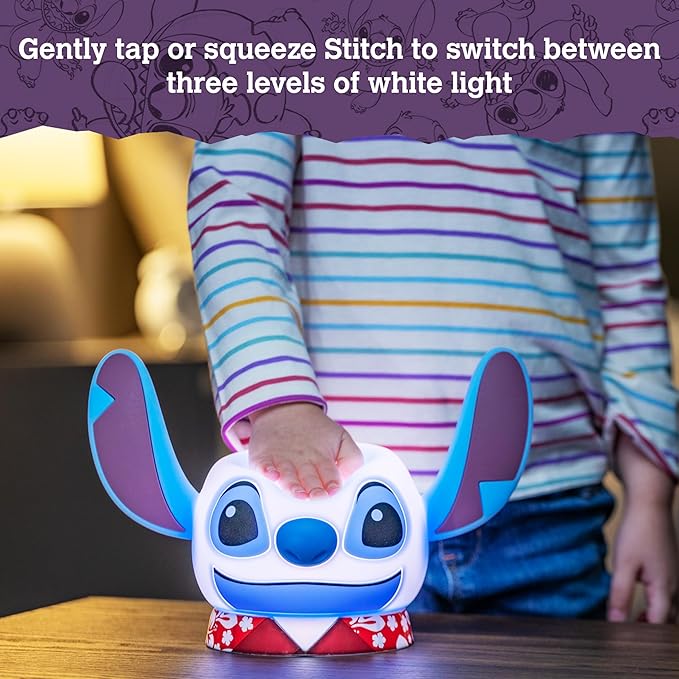 Disney Lilo and Stitch Squish Light, Night Light for Kids, USB Lamp, Battery Operated, Dimmable, Ideal for Bedroom, Playroom, Living Room, and More, 83063 - Bloomnest