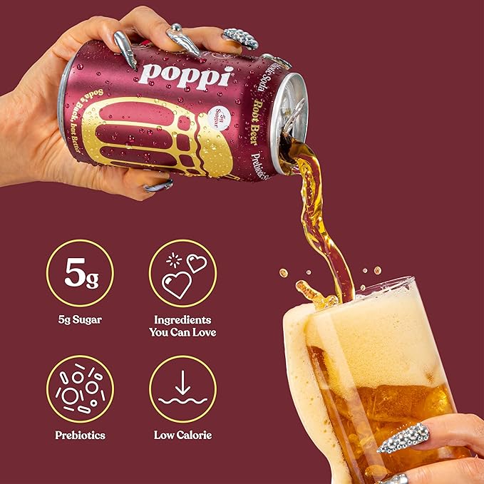 Poppi Sparkling Prebiotic Soda Beverage with Apple Cider Vinegar, Seltzer Water and Fruit Juice, The Classics Variety Pack, 12 Fl Oz, Pack of 12, Packaging May Vary - Bloomnest