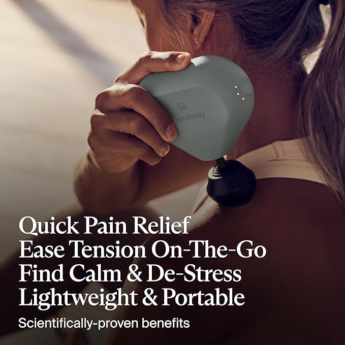 TheraGun Mini (2nd Generation) by Therabody - Handheld Electric Massage Gun - Compact Deep Tissue Treatment for Any Athlete On The Go - Portable Percussion Massager with QuietForce Technology (Green) - Bloomnest