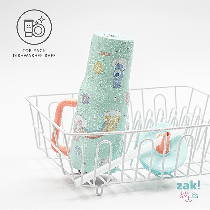 Zak Designs Care Bears Sutton Travel Tumbler for On the Go, 30oz Stainless Steel with Vacuum Insulation, Silicone Straw, and Carry Handle for Cold Drinks (Care Bears) - Bloomnest