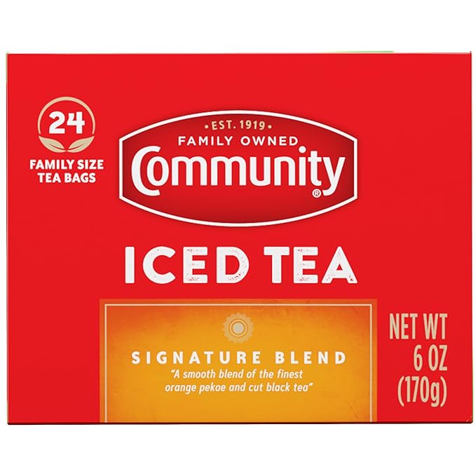 Community Coffee Signature Iced Tea, 24 Family Size Tea Bags, 24 Count Box (Pack of 1) - Bloomnest