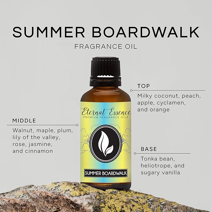 Eternal Essence Oils Summer Boardwalk 30ml Premium Fragrance Oil - for Candle, Soap Making, Aromatherapy, Diffusers, Home Care, & Humidifiers EternalEssenceOils