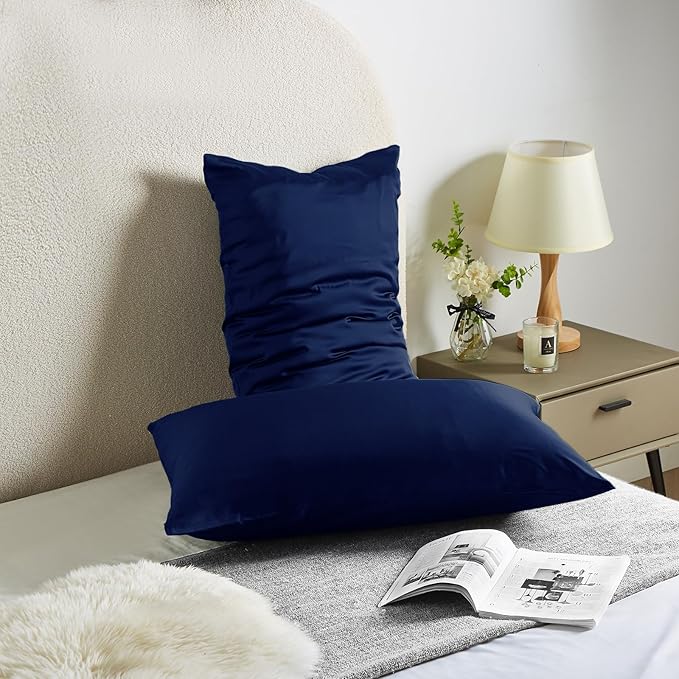 Silk Pillowcase for Hair and Skin Mulberry Silk Pillowcase Soft Breathable Smooth Both Sided Natural Silk Pillowcase with Zipper Beauty Sleep Silk Pillow Case 1 Pack for Gift(Standard,Teal Blue) - Bloomnest